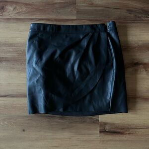Black Faux Leather Mini Skirt